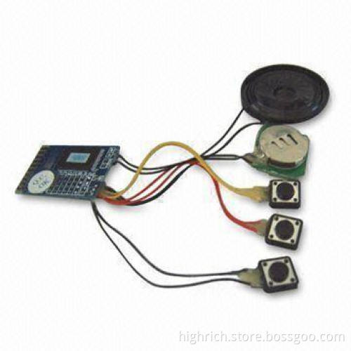 Sound Module with Three Buttons, 40mm Plastic Speaker, OTP, MTP IC or Flash IC Chip Can be Used